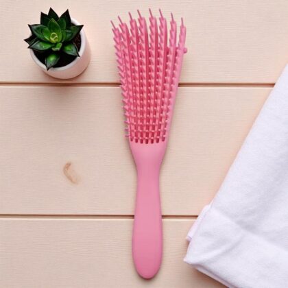 Cepillo Flexible Para Cabello Rizado Color Rosa