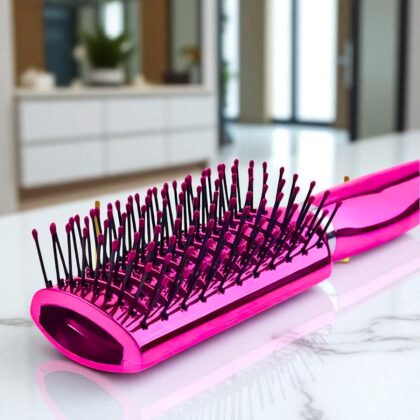 Cepillo Para Cabello Con Frizz Color Rosa Metálico