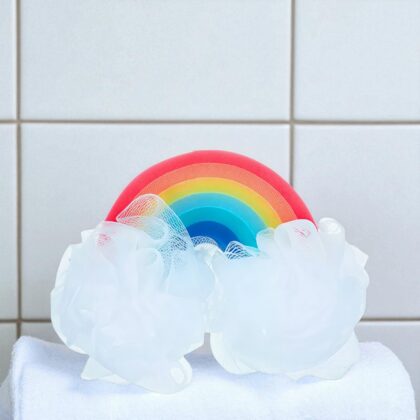 Esponja de Baño en Forma de Arcoíris,