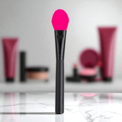 Pincel De Silicona Para Cosmetología Color Negro Con Rosa